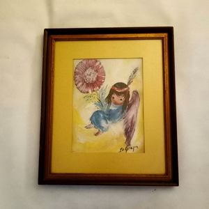 Vintage TED DEGRAZIA FLOWER GIRL PRINT